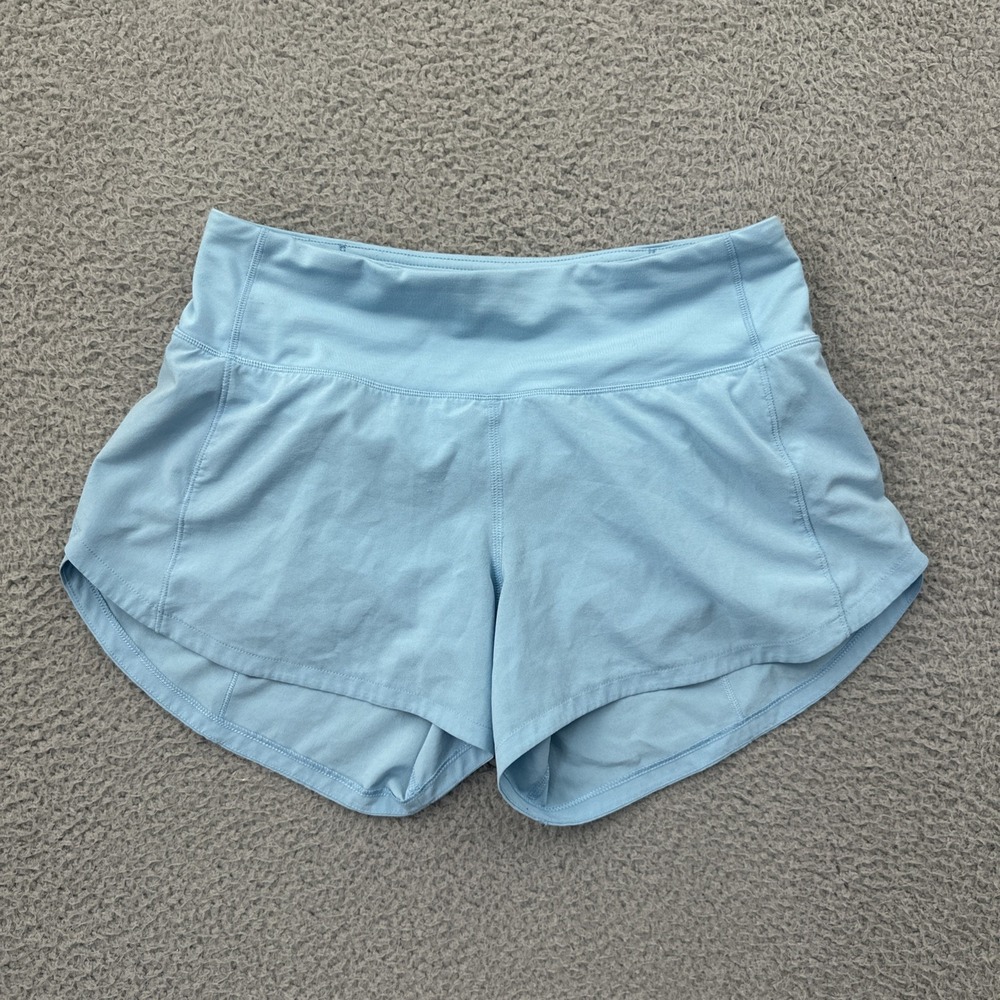 Lululemon Speed Up Shorts Mid Rise 4" Blue Chill Athletic Athleisure Women's 4 - Picture 1 of 7